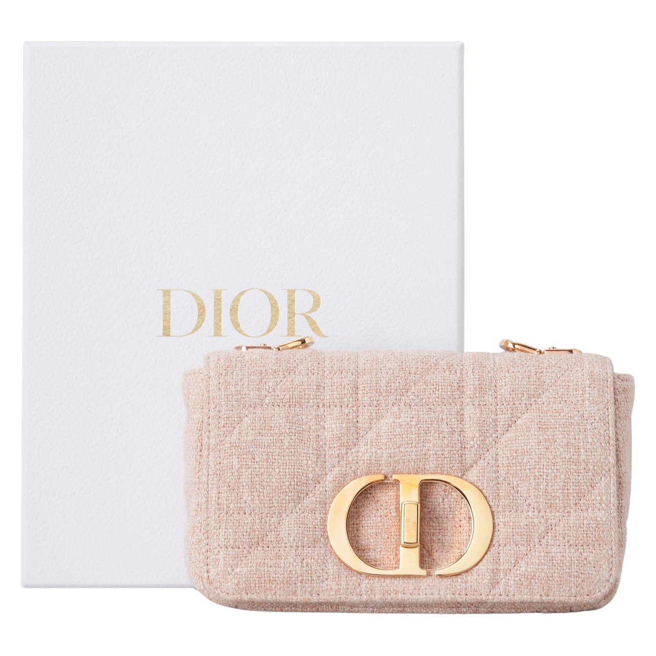 CHRISTIAN DIOR(USED)디올 트위드 카로 백 미듐